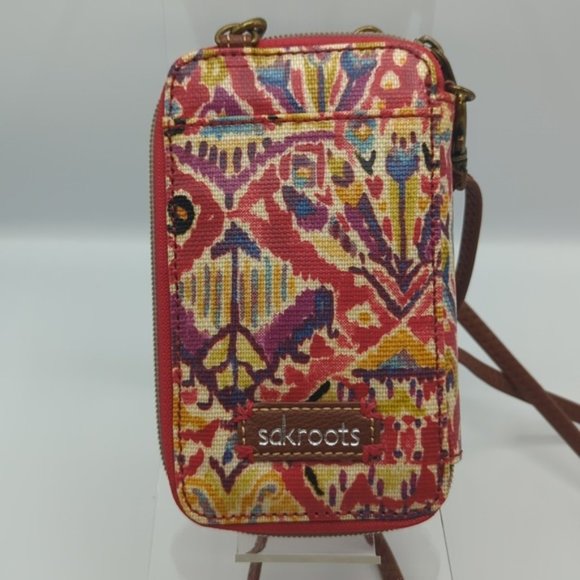 Sakroots Crossbody Wallet Coated Canvas Hoho Aztec Print - Picture 1 of 6